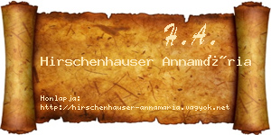 Hirschenhauser Annamária névjegykártya